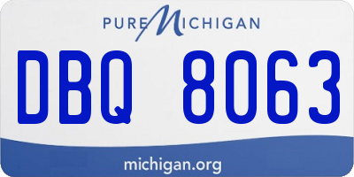 MI license plate DBQ8063