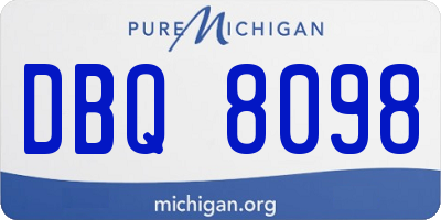 MI license plate DBQ8098
