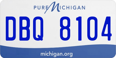 MI license plate DBQ8104