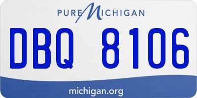 MI license plate DBQ8106