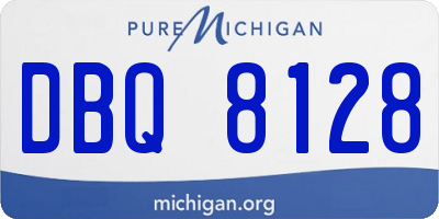 MI license plate DBQ8128