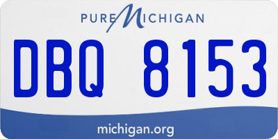 MI license plate DBQ8153