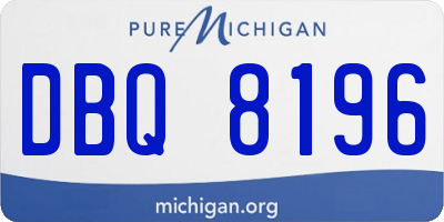 MI license plate DBQ8196