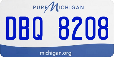 MI license plate DBQ8208