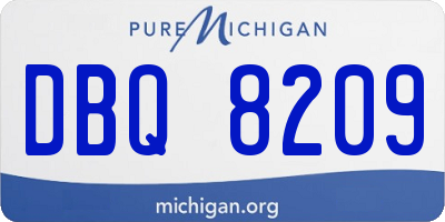 MI license plate DBQ8209