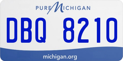 MI license plate DBQ8210