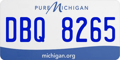 MI license plate DBQ8265
