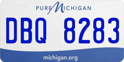 MI license plate DBQ8283