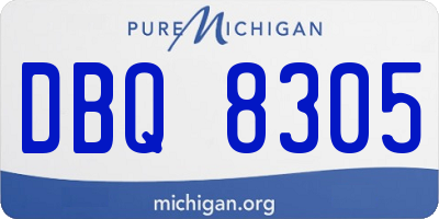 MI license plate DBQ8305