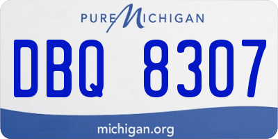 MI license plate DBQ8307