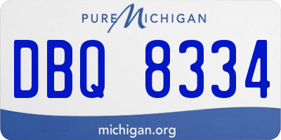 MI license plate DBQ8334