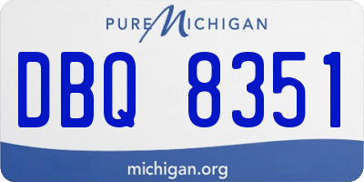 MI license plate DBQ8351
