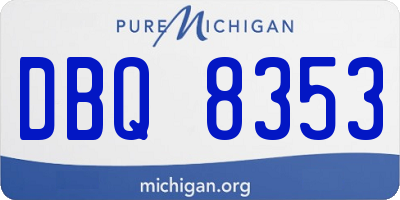 MI license plate DBQ8353