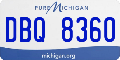 MI license plate DBQ8360