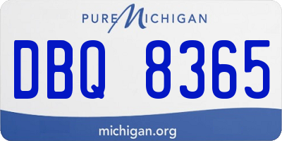 MI license plate DBQ8365