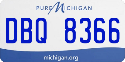 MI license plate DBQ8366