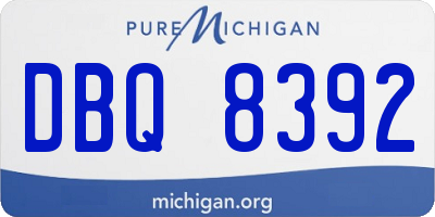 MI license plate DBQ8392