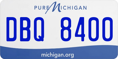 MI license plate DBQ8400