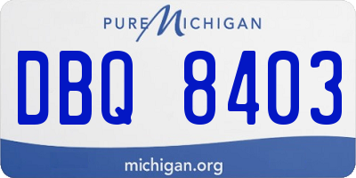 MI license plate DBQ8403