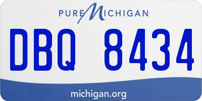 MI license plate DBQ8434