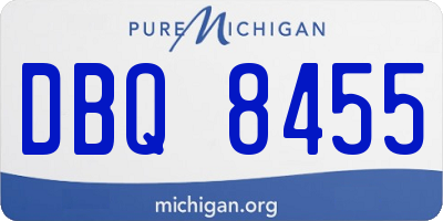 MI license plate DBQ8455