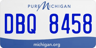 MI license plate DBQ8458