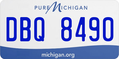 MI license plate DBQ8490