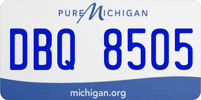 MI license plate DBQ8505