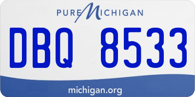 MI license plate DBQ8533