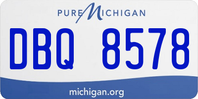 MI license plate DBQ8578