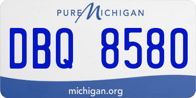 MI license plate DBQ8580