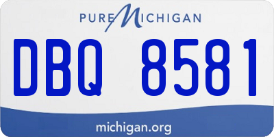 MI license plate DBQ8581