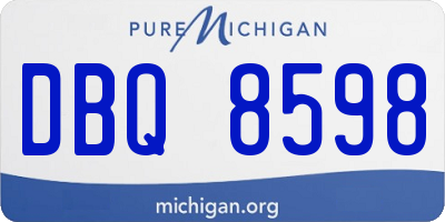 MI license plate DBQ8598