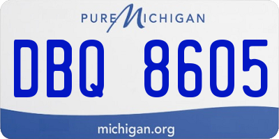 MI license plate DBQ8605