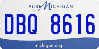 MI license plate DBQ8616