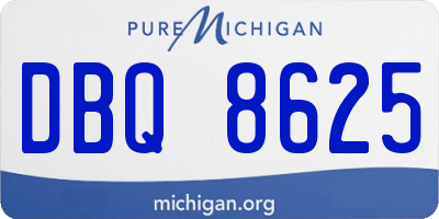 MI license plate DBQ8625