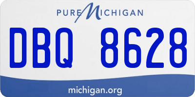 MI license plate DBQ8628