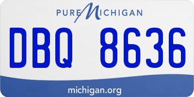 MI license plate DBQ8636