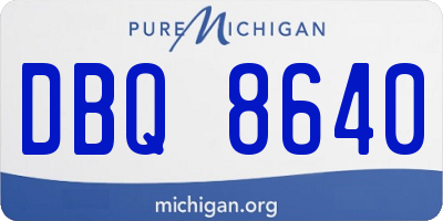 MI license plate DBQ8640