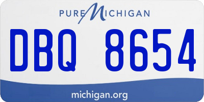 MI license plate DBQ8654