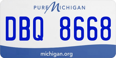 MI license plate DBQ8668