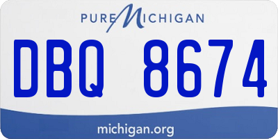MI license plate DBQ8674