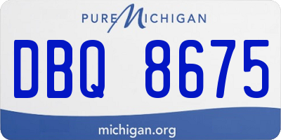 MI license plate DBQ8675