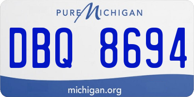 MI license plate DBQ8694