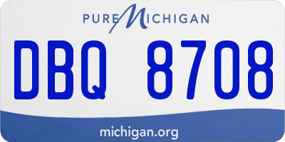 MI license plate DBQ8708