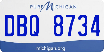 MI license plate DBQ8734
