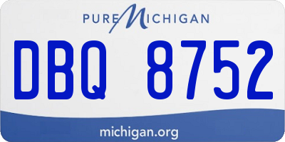 MI license plate DBQ8752