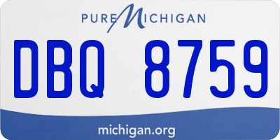 MI license plate DBQ8759