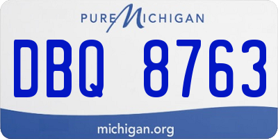 MI license plate DBQ8763