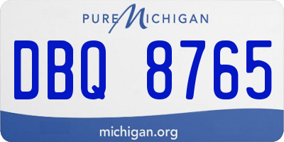 MI license plate DBQ8765